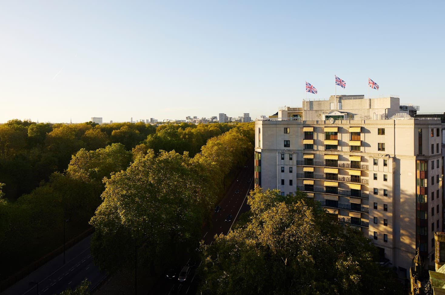 Luxury hotel suite with city view